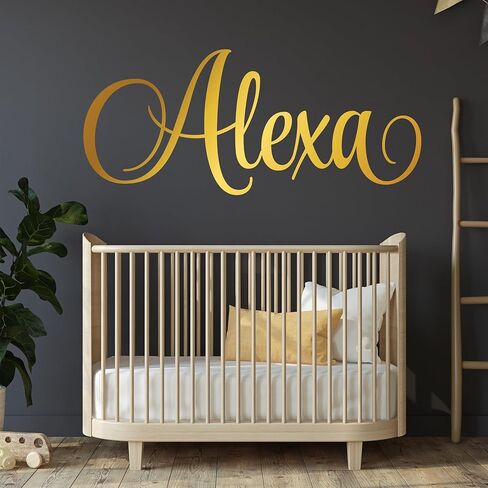Personalized Custom Name Vinyl Wall Art Decal Sticker, Nursery Bedroom Baby Decor, Multiple Font and Color, Children's Room Decor, Cursive Name Fancy Font in Kuwait