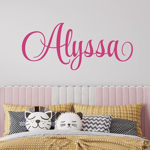 Personalized Custom Name Vinyl Wall Art Decal Sticker, Nursery Bedroom Baby Decor, Multiple Font and Color, Children's Room Decor, Cursive Name Fancy Font in Kuwait