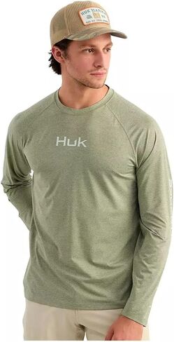 HUK Men's Airweight Crew, UPF 30+ Lightweight Performance Fishing Shirt with Recycled Polyester and Raglan Sleeves in Saudi Arabia