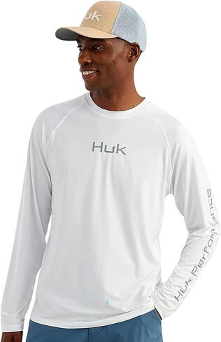 HUK Men's Airweight Crew, UPF 30+ Lightweight Performance Fishing Shirt with Recycled Polyester and Raglan Sleeves in Saudi Arabia