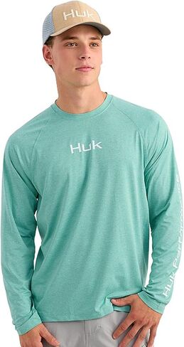 HUK Men's Airweight Crew, UPF 30+ Lightweight Performance Fishing Shirt with Recycled Polyester and Raglan Sleeves in Saudi Arabia