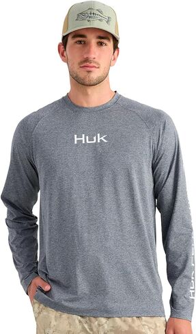HUK Men's Airweight Crew, UPF 30+ Lightweight Performance Fishing Shirt with Recycled Polyester and Raglan Sleeves in Saudi Arabia