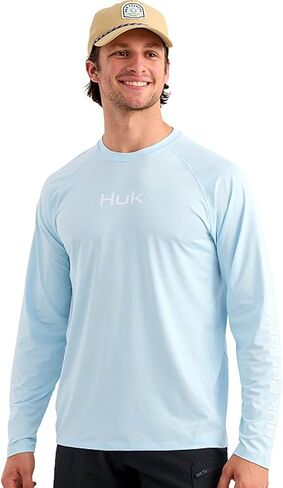 HUK Men's Airweight Crew, UPF 30+ Lightweight Performance Fishing Shirt with Recycled Polyester and Raglan Sleeves in Saudi Arabia