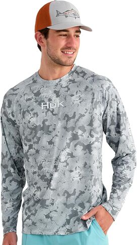 HUK Men's Airweight Crew, UPF 30+ Lightweight Performance Fishing Shirt with Recycled Polyester and Raglan Sleeves in Saudi Arabia