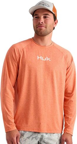 HUK Men's Airweight Crew, UPF 30+ Lightweight Performance Fishing Shirt with Recycled Polyester and Raglan Sleeves in Saudi Arabia