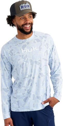 HUK Men's Airweight Crew, UPF 30+ Lightweight Performance Fishing Shirt with Recycled Polyester and Raglan Sleeves in Saudi Arabia