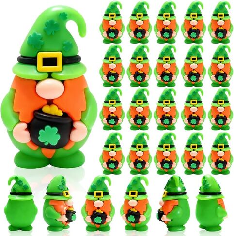 25pcs St. Patrick's Day Mini Gnomes Bulks, Mini Gnomes Figures to Hide and Seek for Favor Home Decor in Kuwait