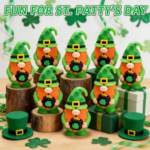 25pcs St. Patrick's Day Mini Gnomes Bulks, Mini Gnomes Figures to Hide and Seek for Favor Home Decor in Kuwait