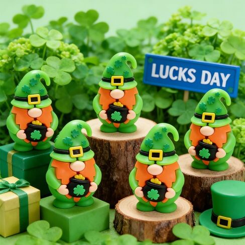 25pcs St. Patrick's Day Mini Gnomes Bulks, Mini Gnomes Figures to Hide and Seek for Favor Home Decor in Kuwait