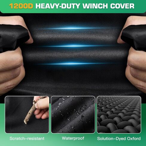 900D Winch Cover, Heavy Duty Oxford Fabric Cover for 8500-12500 lbs Electric Winches, 22x 10.5 x 8.1 Inch & Dustproof Protection, Fits Indoor/Outdoor Use, Black in Saudi Arabia