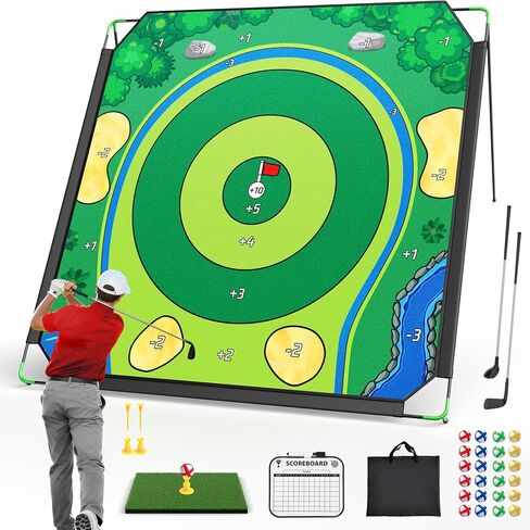 Golf Hitting Mat, IGRL Golf Mats Practice Indoor Outdoor, 18"x14" Golf Training Mat for Swing Path Feedback, 3 in 1 Impact Golf Mat with Heavy Duty Rubber Base, Ideal Gifts for Men Dad Husband in Saudi Arabia