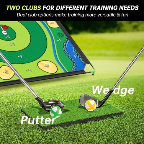 Golf Hitting Mat, IGRL Golf Mats Practice Indoor Outdoor, 18"x14" Golf Training Mat for Swing Path Feedback, 3 in 1 Impact Golf Mat with Heavy Duty Rubber Base, Ideal Gifts for Men Dad Husband in Saudi Arabia