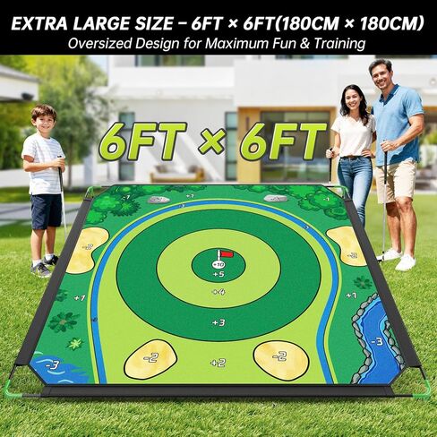 Golf Hitting Mat, IGRL Golf Mats Practice Indoor Outdoor, 18"x14" Golf Training Mat for Swing Path Feedback, 3 in 1 Impact Golf Mat with Heavy Duty Rubber Base, Ideal Gifts for Men Dad Husband in Saudi Arabia