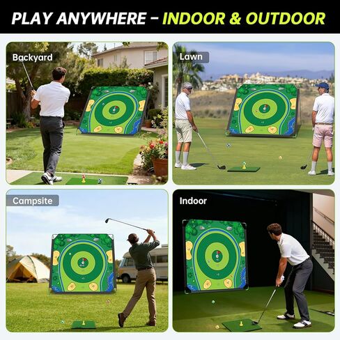 Golf Hitting Mat, IGRL Golf Mats Practice Indoor Outdoor, 18"x14" Golf Training Mat for Swing Path Feedback, 3 in 1 Impact Golf Mat with Heavy Duty Rubber Base, Ideal Gifts for Men Dad Husband in Saudi Arabia
