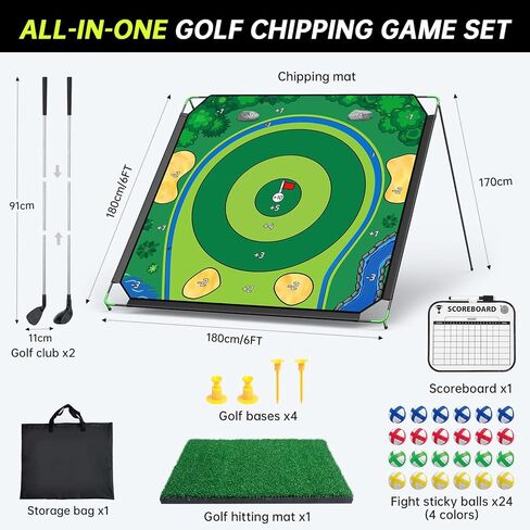 Golf Hitting Mat, IGRL Golf Mats Practice Indoor Outdoor, 18"x14" Golf Training Mat for Swing Path Feedback, 3 in 1 Impact Golf Mat with Heavy Duty Rubber Base, Ideal Gifts for Men Dad Husband in Saudi Arabia