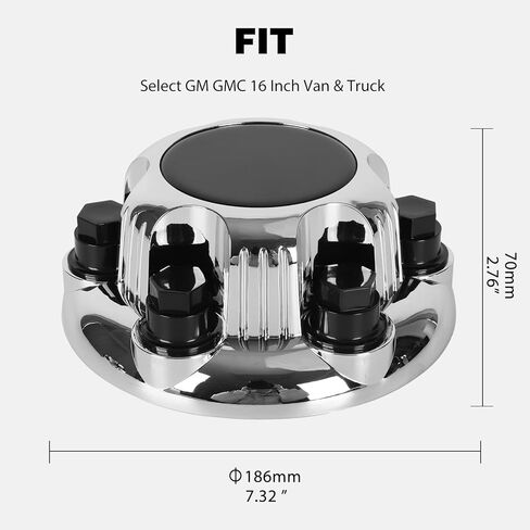 (مجموعة من 4) أغطية مركزية للعجلات من الكروم 6 عروات متوافقة مع عجلات سييرا يوكون سافانا مقاس 16 بوصة و17 بوصة in Kuwait