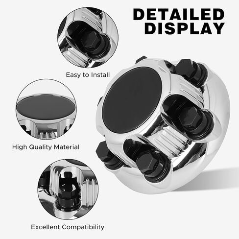 (مجموعة من 4) أغطية مركزية للعجلات من الكروم 6 عروات متوافقة مع عجلات سييرا يوكون سافانا مقاس 16 بوصة و17 بوصة in Kuwait