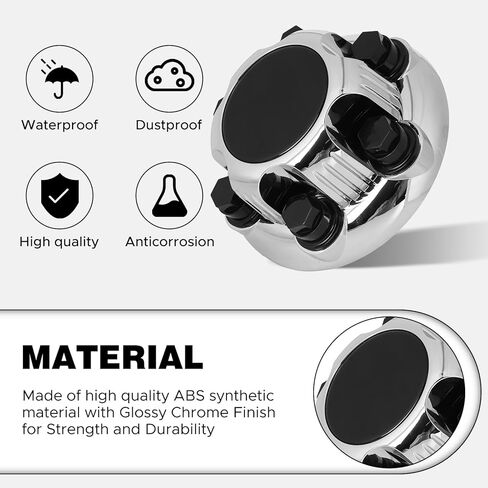 (مجموعة من 4) أغطية مركزية للعجلات من الكروم 6 عروات متوافقة مع عجلات سييرا يوكون سافانا مقاس 16 بوصة و17 بوصة in Kuwait