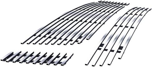 APS Compatible with Ford Explorer Sport Trac 2007-2010 Main Upper Lower Bumper Stainless Steel Chrome Polished 8x6 Horizontal Billet Front Grill Grille Insert Combo F67823S in Saudi Arabia
