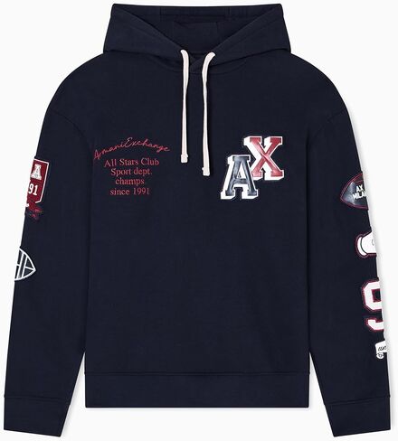 Armani Exchange Men's Multi Patch Hoodie Sweatshirt in Saudi Arabia