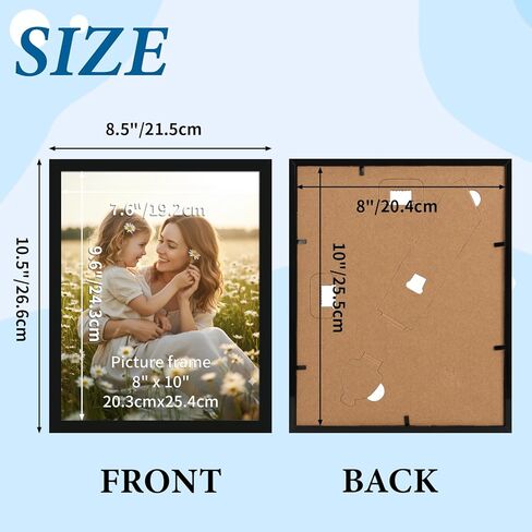 مجموعة إطارات صور CRUGLA مقاس 8 × 10 مكونة من 10، إطارات صور تعرض 8 × 10 صور، واجهة واقية شفافة، لعرض الحائط أو سطح الطاولة، أسود in Kuwait