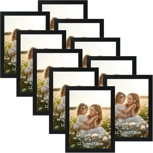 مجموعة إطارات صور CRUGLA مقاس 8 × 10 مكونة من 10، إطارات صور تعرض 8 × 10 صور، واجهة واقية شفافة، لعرض الحائط أو سطح الطاولة، أسود in Kuwait