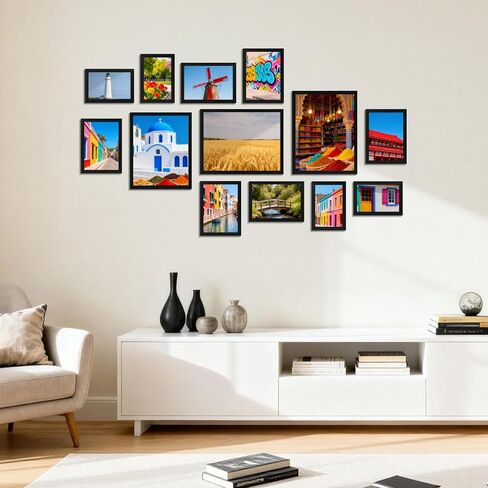 مجموعة إطارات صور CRUGLA مقاس 8 × 10 مكونة من 10، إطارات صور تعرض 8 × 10 صور، واجهة واقية شفافة، لعرض الحائط أو سطح الطاولة، أسود in Kuwait