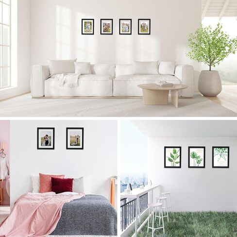 مجموعة إطارات صور عائمة مقاس 11 × 14 مكونة من قطعتين، إطار عائم من زجاج شبكي عالي الدقة للصور مقاس 8 × 10 أو 8.5 × 11 أو عرض كامل للصور مقاس 11 × 14 على سطح الطاولة أو التعليق على الحائط، أسود in Saudi Arabia
