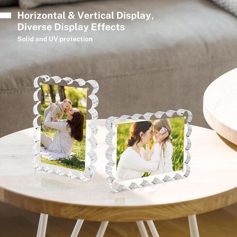 HOUSE DAY إطارات صور أكريليك 5 × 7 إطار أكريليك، 3 عبوات إطار صور مغناطيسي 5 × 7، إطار صور شفاف مزدوج الجوانب 5 × 7، إطار صور قائم بذاته بدون إطار 5 × 7 هدية لعرض سطح المكتب in Kuwait