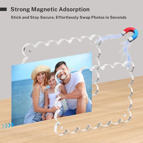 HOUSE DAY إطارات صور أكريليك 5 × 7 إطار أكريليك، 3 عبوات إطار صور مغناطيسي 5 × 7، إطار صور شفاف مزدوج الجوانب 5 × 7، إطار صور قائم بذاته بدون إطار 5 × 7 هدية لعرض سطح المكتب in Kuwait