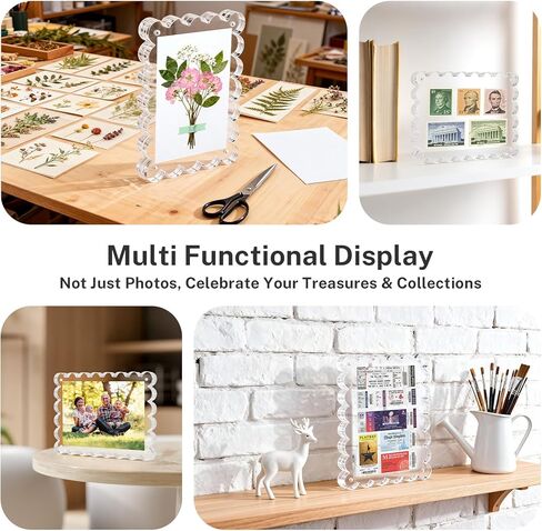 HOUSE DAY إطارات صور أكريليك 5 × 7 إطار أكريليك، 3 عبوات إطار صور مغناطيسي 5 × 7، إطار صور شفاف مزدوج الجوانب 5 × 7، إطار صور قائم بذاته بدون إطار 5 × 7 هدية لعرض سطح المكتب in Kuwait