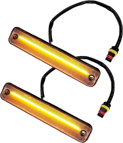 1 Pair Front LED Side Marker Lights for Hummer H2 2003-2009 Turn Signal Lights Fender Sidemarker Lamps | Clear Lens Amber LED Light | 25952319 in Saudi Arabia