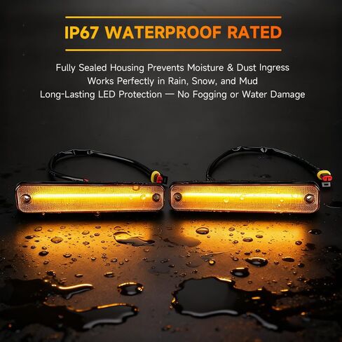 1 Pair Front LED Side Marker Lights for Hummer H2 2003-2009 Turn Signal Lights Fender Sidemarker Lamps | Clear Lens Amber LED Light | 25952319 in Saudi Arabia