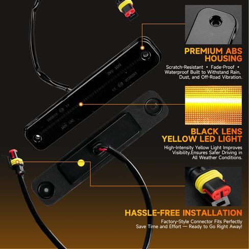 1 Pair Front LED Side Marker Lights for Hummer H2 2003-2009 Turn Signal Lights Fender Sidemarker Lamps | Clear Lens Amber LED Light | 25952319 in Saudi Arabia