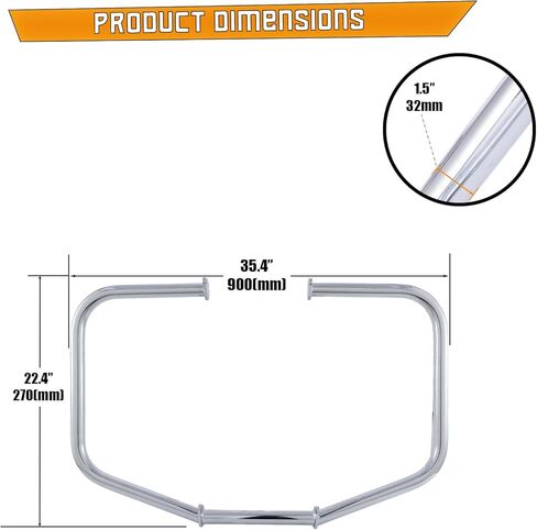Kinglemc Crash Bar Engine Guard Highway Bar for Suzuki VL1500 Boulevard C90 2005-2009;Suzuki VL1500 Intruder LC 1998-2004 (Chrome) in Saudi Arabia