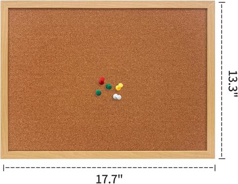 لوحة إعلانات من الفلين، مقاس 60.96 × 91.44 سم، مع إطار من خشب البلوط، لحائط المكتب والمنزل والمدرسة in Saudi Arabia