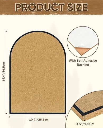 لوح فلين ذاتي اللصق على شكل قوس بسمك 10.4 بوصة × 14.4 بوصة وسمك 1/2 بوصة (أسود) in Kuwait