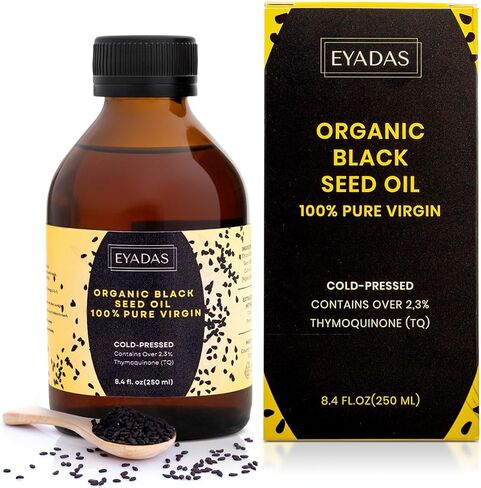 Organic Black Seed Oil Liquid 8.4 Fl Oz, 100% Turkish Black Cumin Seed Oil, 3 Times Thymoquinone, Black Seed Oil Cold Pressed in Amber Glass Bottle, Nigella Sativa, Black Seeds, Cumin Seeds in Saudi Arabia