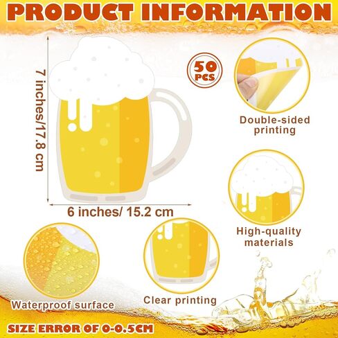 50 جهاز كمبيوتر شخصى ديكورات البيرة لوحة الإعلانات القواطع DIY البيرة القدح بطاقة الزينة الجدول المركزية أساسيات الإمدادات للوحة الإعلانات ديكور عيد ميلاد البيرة حفل زفاف تحت عنوان in Kuwait