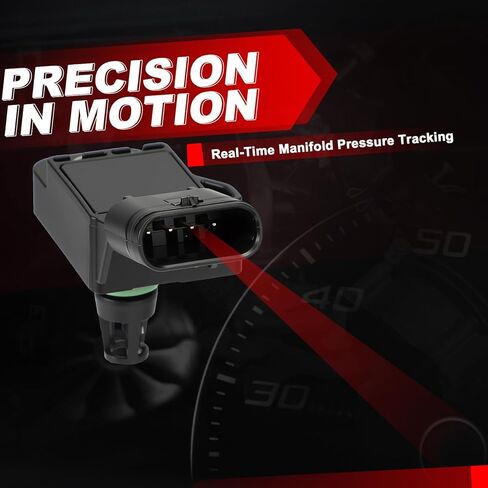 MAP Sensor Manifold Absolute Pressure: Compatible with Audi A4 2021-23 L4 2.0L, A5 2021-23 L4 2.0L, Q5 2018-23 L4 2.0L; VW Atlas 2018-23 L4 2.0L, Golf 2015-19 L4 1.8L, GTI 2015-23 L4 2.0L in Kuwait