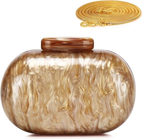 Labair Acrylic Shell Shaped Bag Marble Clutch Purses for Women Wedding Party Formal Handbag. | Acrylic material in Saudi Arabia