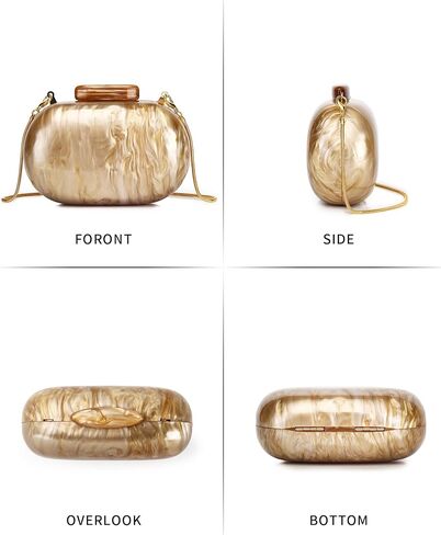 Labair Acrylic Shell Shaped Bag Marble Clutch Purses for Women Wedding Party Formal Handbag. | Acrylic material in Saudi Arabia