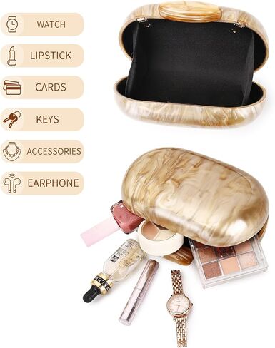 Labair Acrylic Shell Shaped Bag Marble Clutch Purses for Women Wedding Party Formal Handbag. | Acrylic material in Saudi Arabia