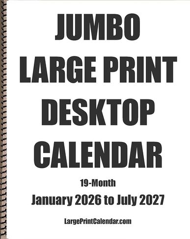 تقويم مكتبي كبير الحجم مطبوع لمدة 19 شهرًا | يناير 2026 إلى يوليو 2027 in Kuwait