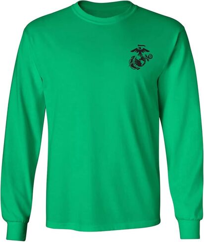 zerogravitee Marines Emblem Left Chest Adult Long Sleeve T-Shirt in Saudi Arabia