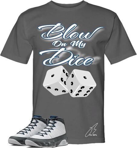 قميص متوافق مع 9 فلينت رمادي/أزرق فرنسي، تي شيرت برسومات مطابقة لأحذية Dice Sneaker، أفضل هدية، ملابس رجالية، قمصان علوية للجنسين in Saudi Arabia