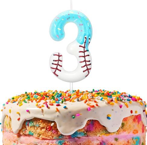 Baseball Ice Cream Drip Birthday Number Candle 9, Baseball Ice Cream Drip Cake Topper Number Candle for Birthday Cake Sport Teams Theme Anniversary Celebration Party Decorations Supply in Saudi Arabia