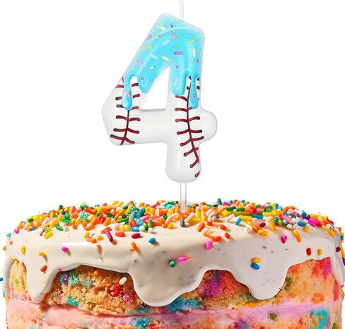 Baseball Ice Cream Drip Birthday Number Candle 9, Baseball Ice Cream Drip Cake Topper Number Candle for Birthday Cake Sport Teams Theme Anniversary Celebration Party Decorations Supply in Saudi Arabia