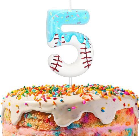 Baseball Ice Cream Drip Birthday Number Candle 9, Baseball Ice Cream Drip Cake Topper Number Candle for Birthday Cake Sport Teams Theme Anniversary Celebration Party Decorations Supply in Saudi Arabia