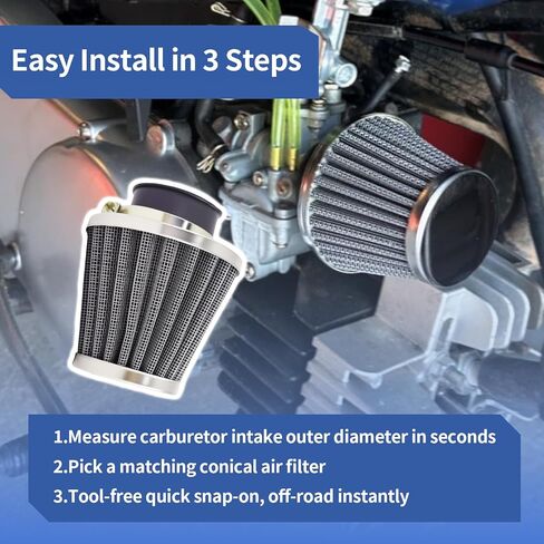 Universal Air Filter Fit for 50cc 70cc 90cc 110cc 125cc 150cc 200cc Motorcycle for Dirt Pocket Bikes ATVs Pit Bikes, Scooters and Mopeds (35MM) in Kuwait